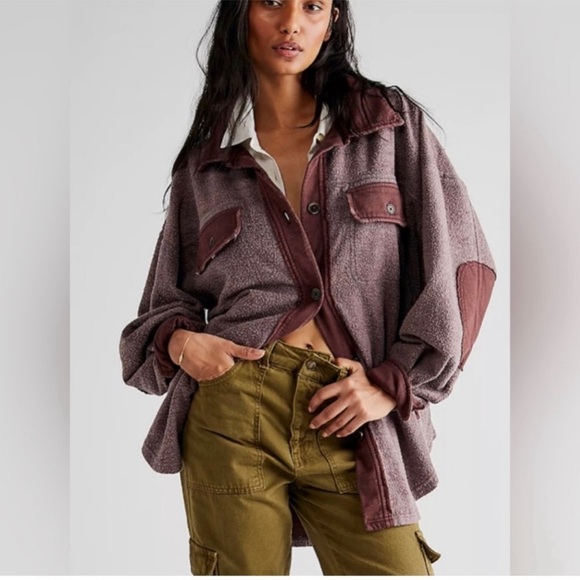 Free People - Ruby Shacket - distressed Style - Brown - Size S - Picture 3 of 8